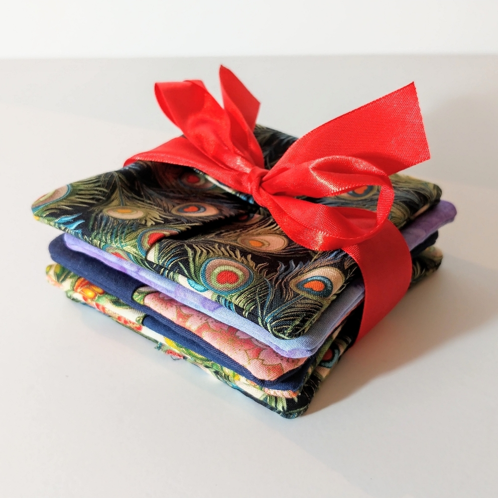 Patterned Fabric Coasters Coaster Set 5 NWOT